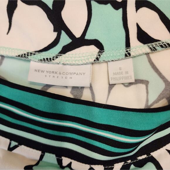 New York and Company Mint Black Belt Tie Floral Easter Spring Dress, Small - Picture 3 of 13